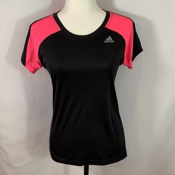 Adidas Black & Pink Athletic T-Shirt - Picture 1 of 9